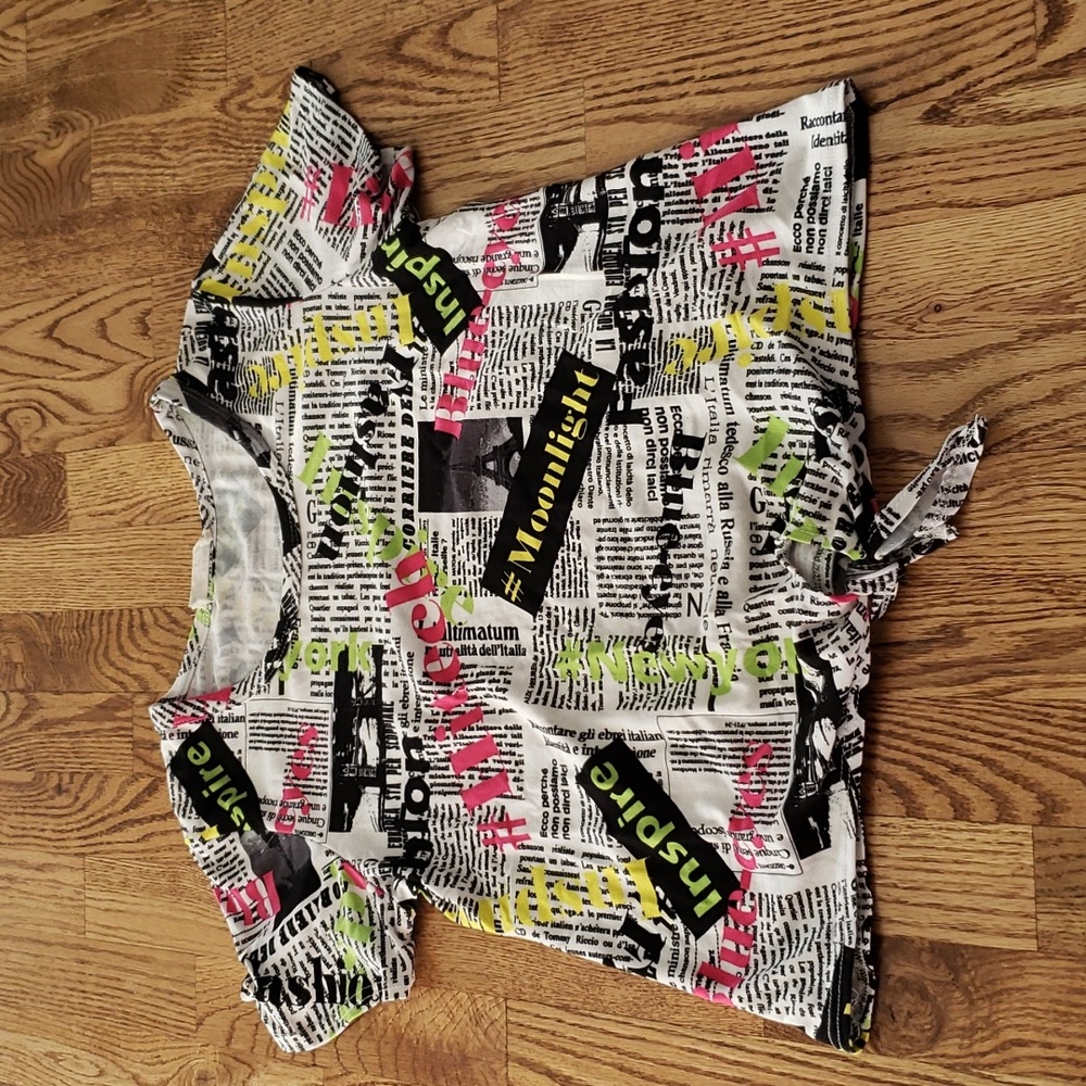 (M) Forever Rose Newsprint Art Deco Casual Word Art Soft Comfortable Loungewear